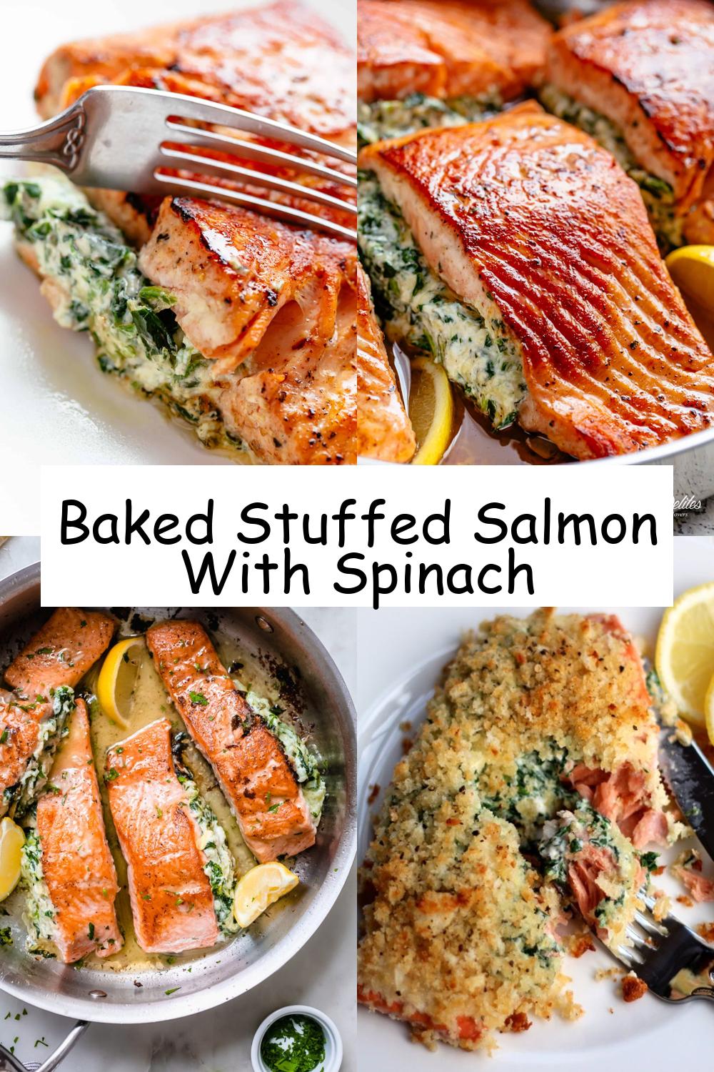 Baked Stuffed Salmon With Spinach