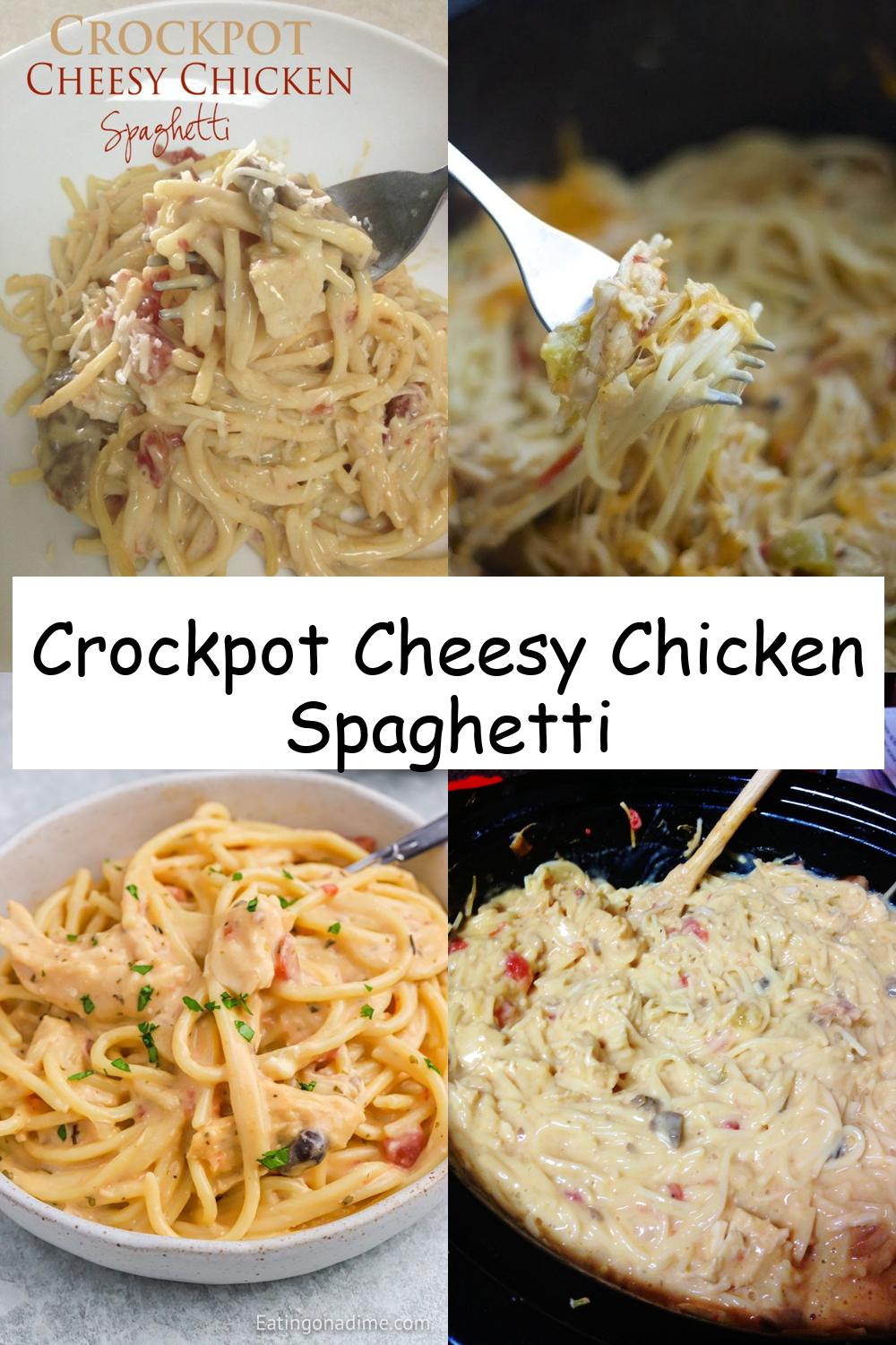 Crockpot Cheesy Chicken Spaghetti