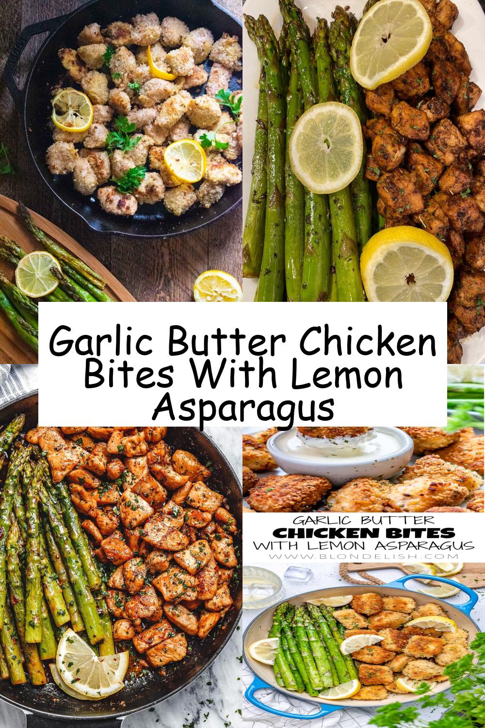 Garlic Butter Chicken Bites With Lemon Asparagus