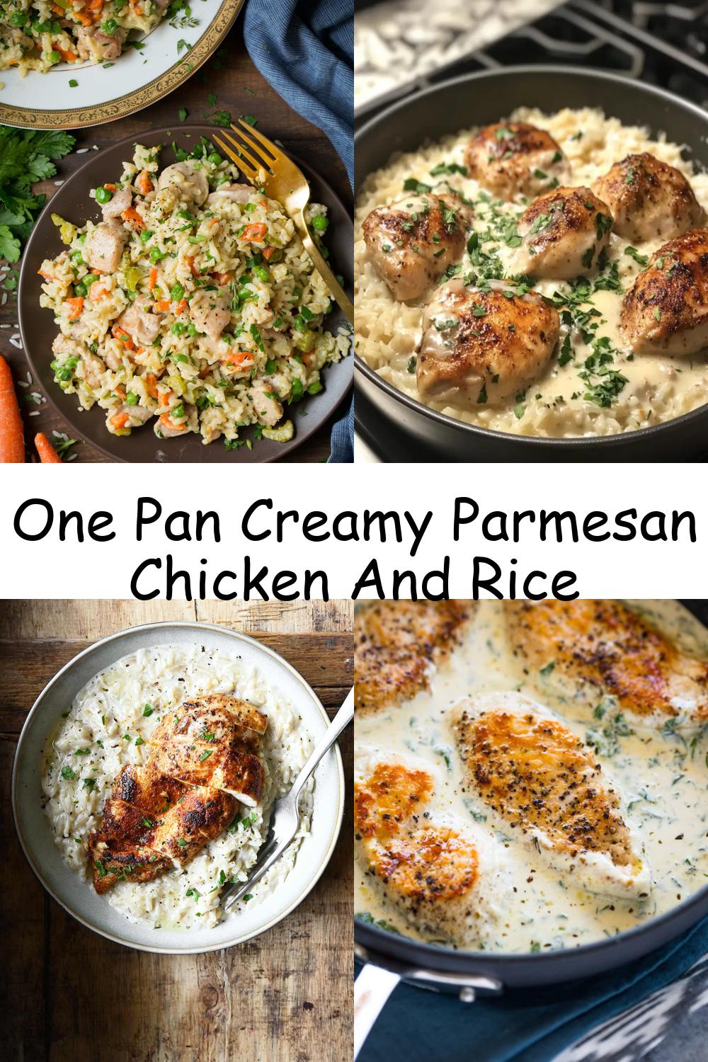 One Pan Creamy Parmesan Chicken And Rice