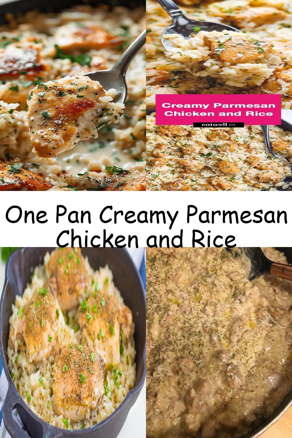 One Pan Creamy Parmesan Chicken and Rice