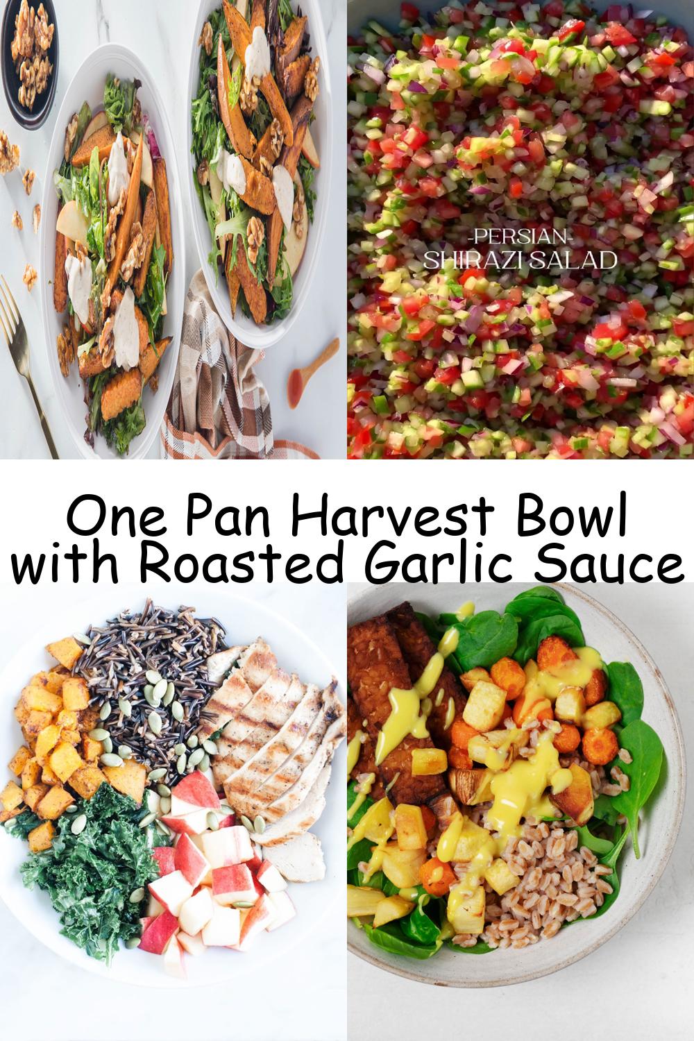 One Pan Harvest Bowl with Roasted Garlic Sauce