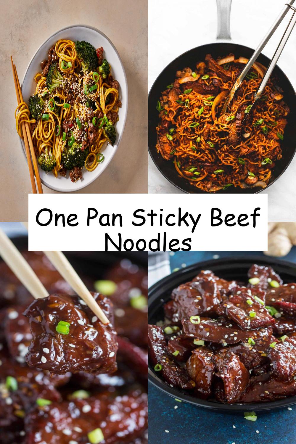 One Pan Sticky Beef Noodles