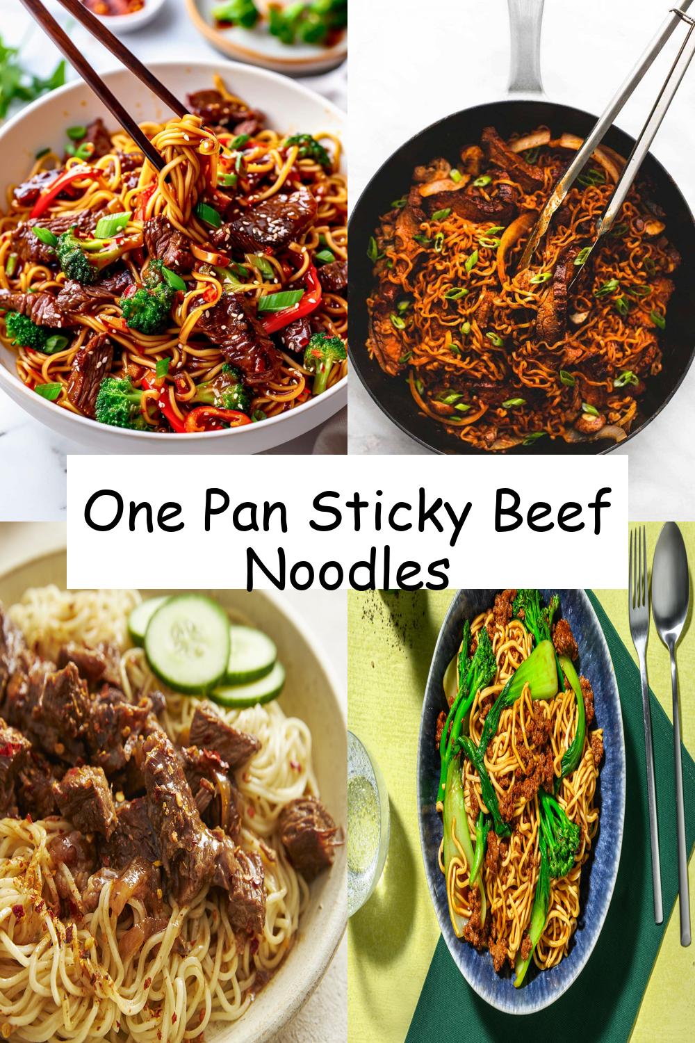 One Pan Sticky Beef Noodles