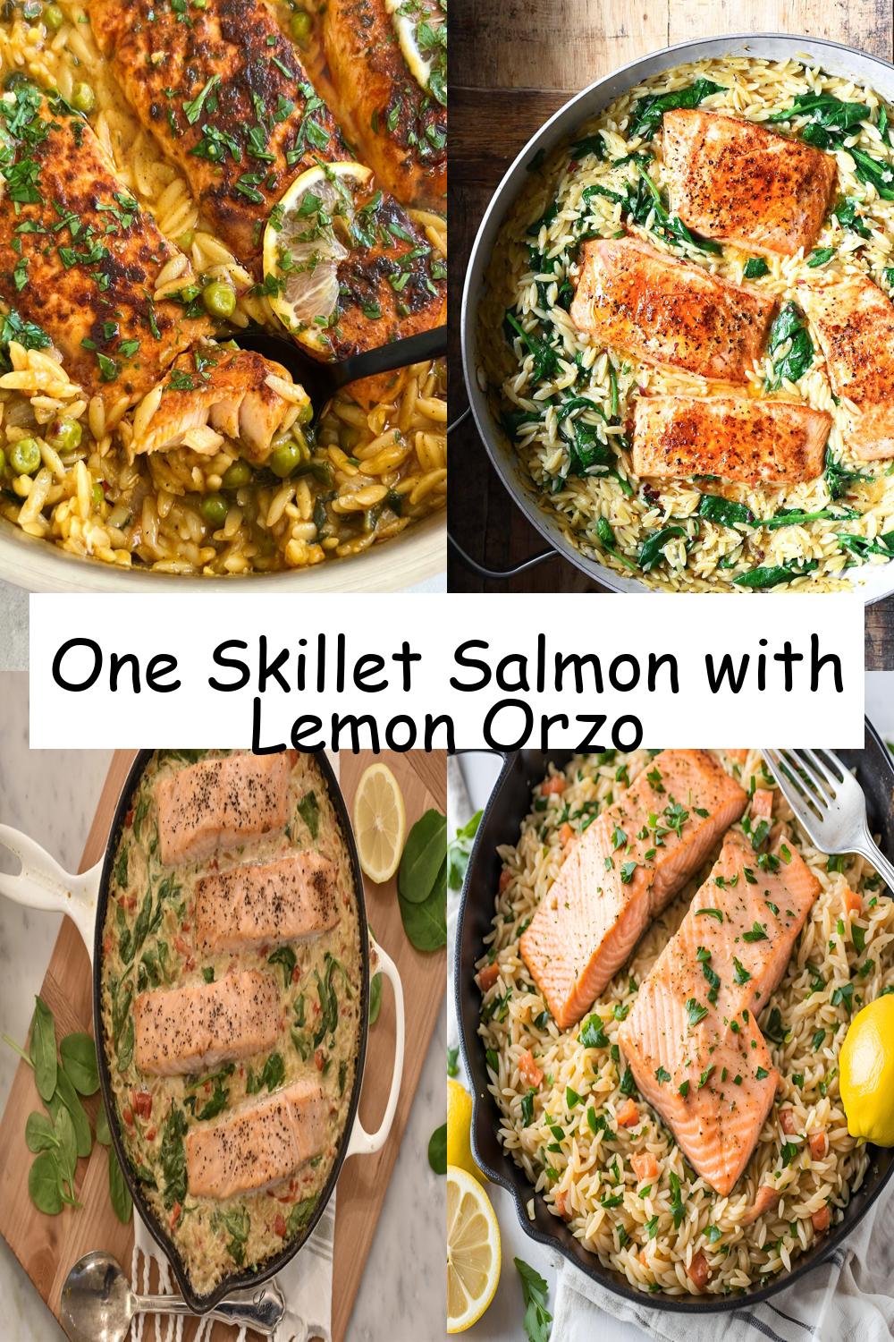 One Skillet Salmon with Lemon Orzo