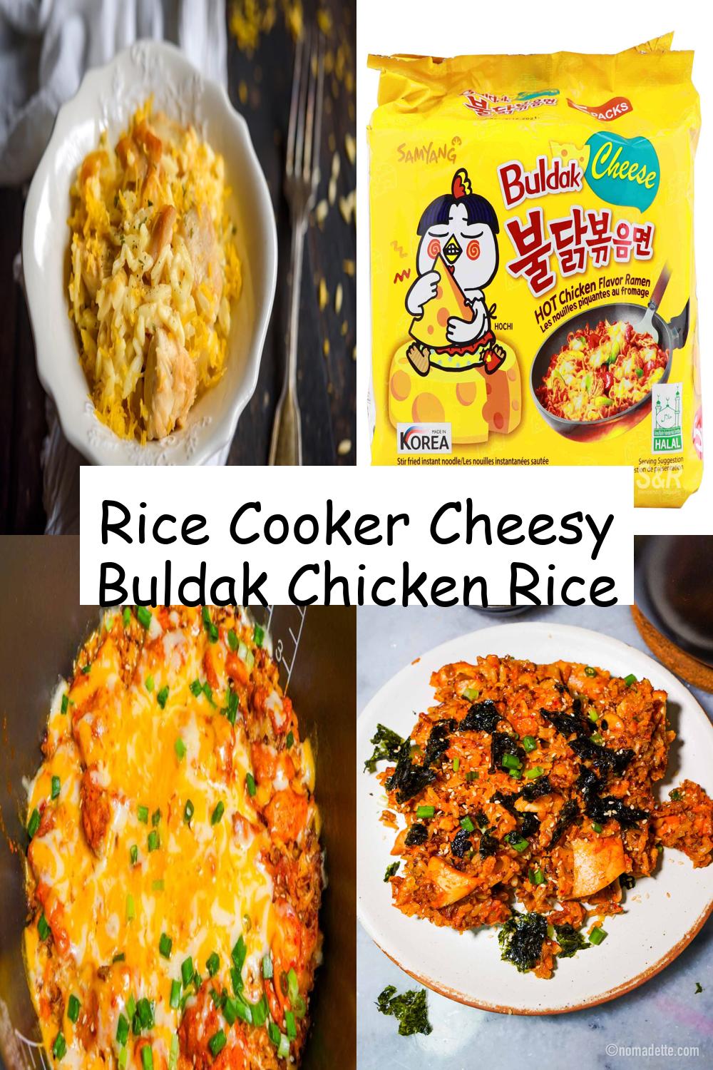 Rice Cooker Cheesy Buldak Chicken Rice