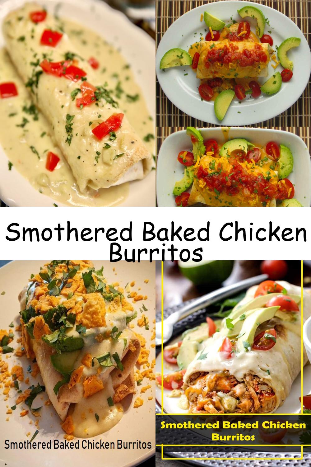 Smothered Baked Chicken Burritos