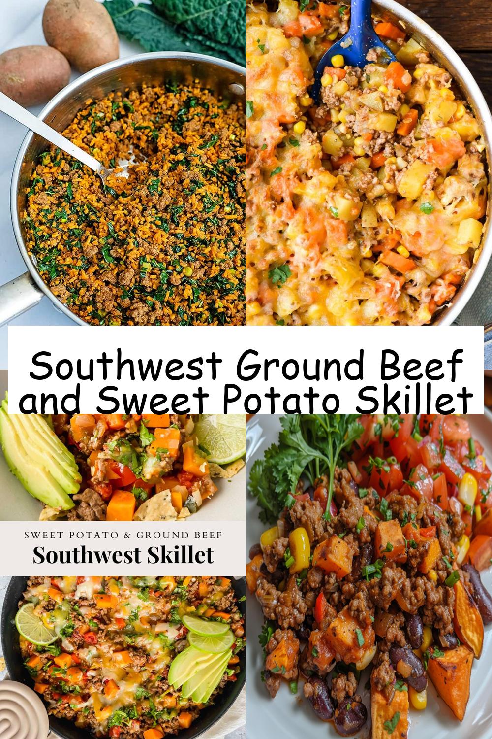 Southwest Ground Beef and Sweet Potato Skillet