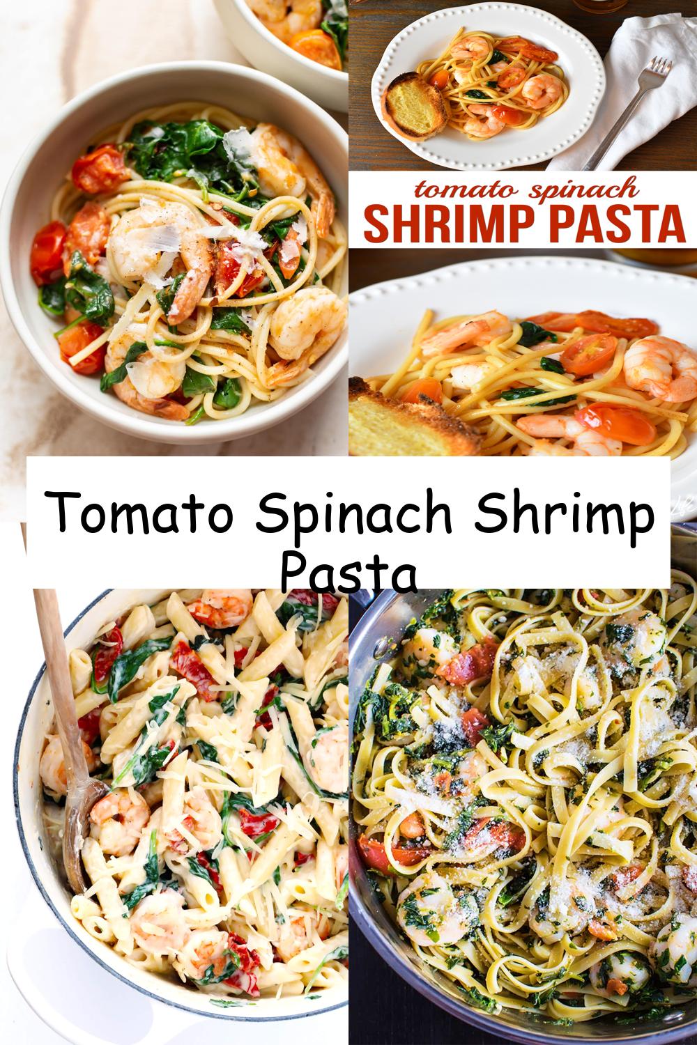 Tomato Spinach Shrimp Pasta