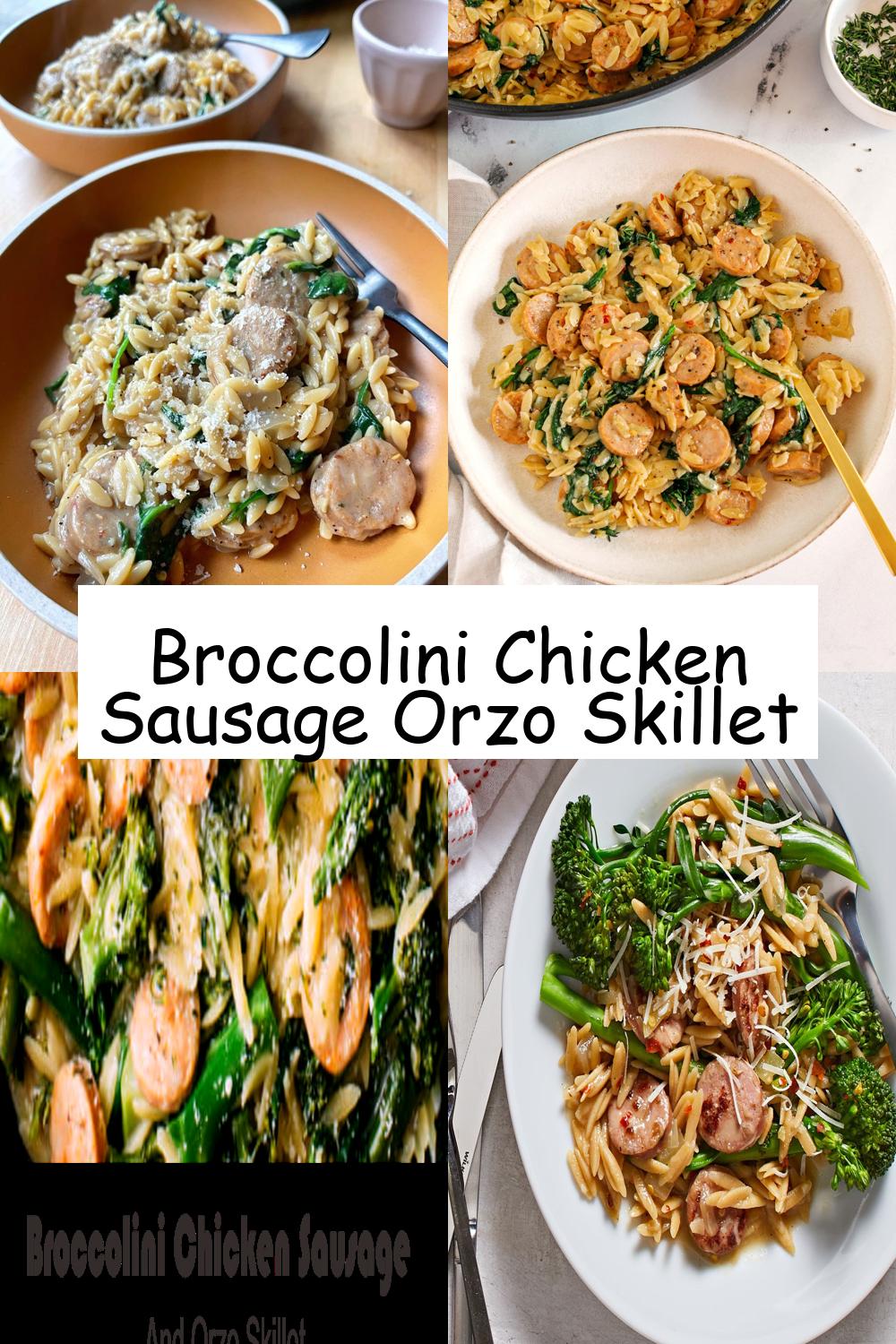 Broccolini Chicken Sausage Orzo Skillet