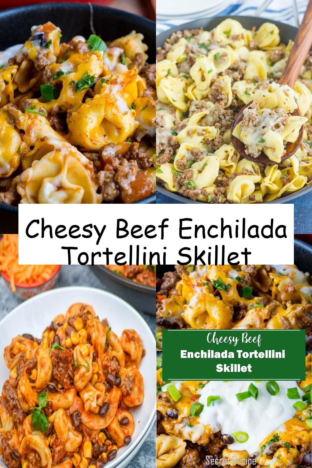 Cheesy Beef Enchilada Tortellini Skillet