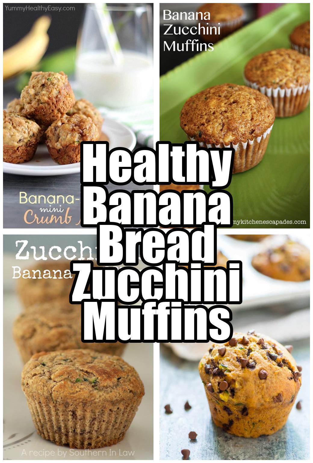 Healthy Banana Bread Zucchini Muffins