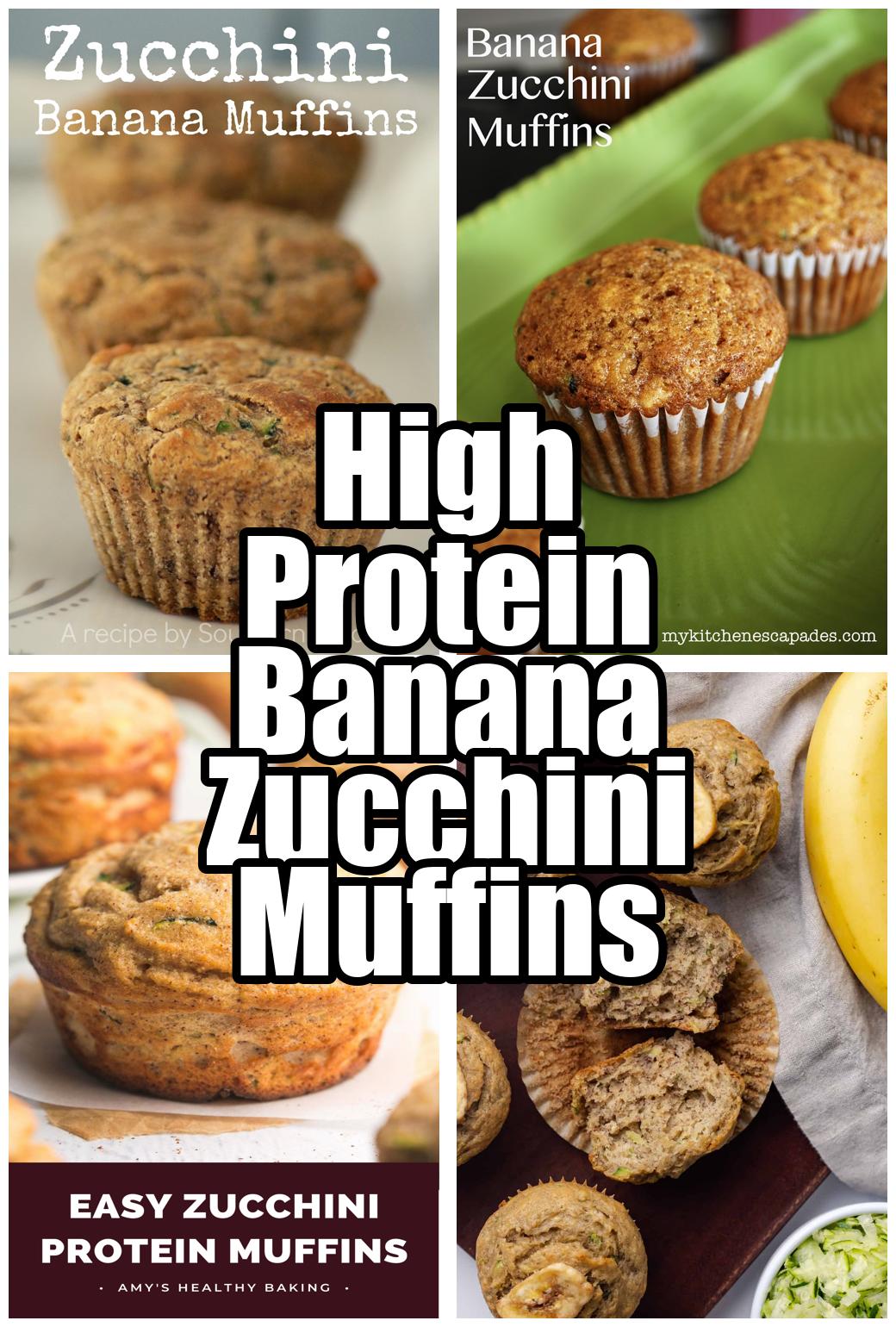 High Protein Banana Zucchini Muffins