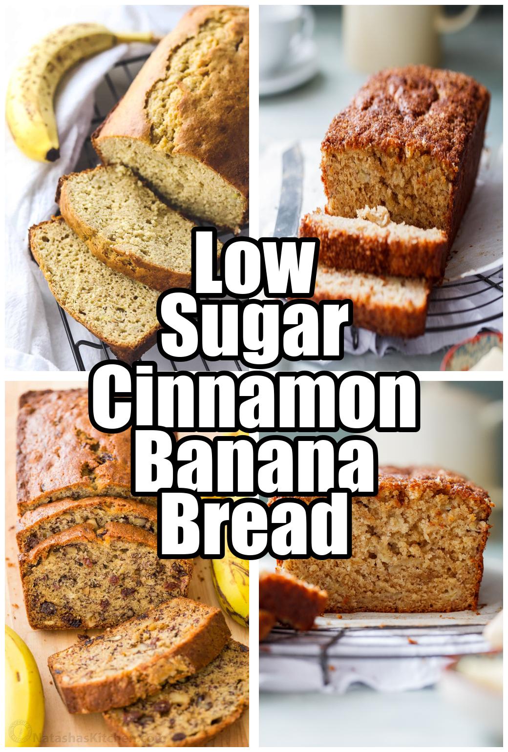 Low Sugar Cinnamon Banana Bread