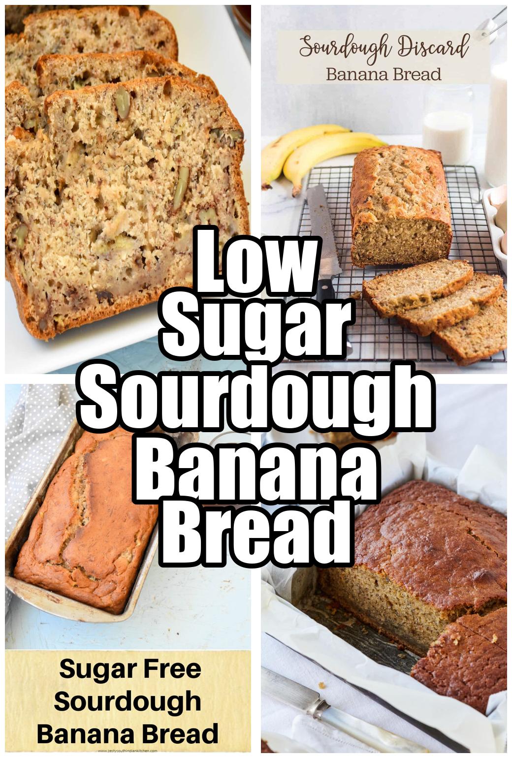 Low Sugar Sourdough Banana Bread