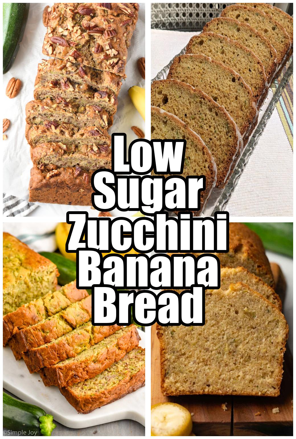 Low Sugar Zucchini Banana Bread