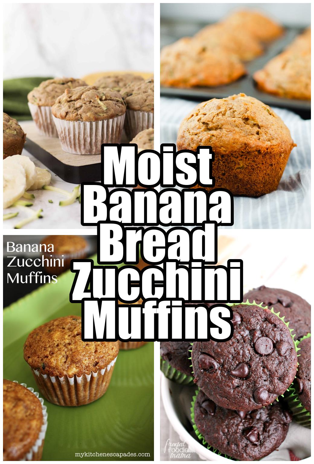 Moist Banana Bread Zucchini Muffins