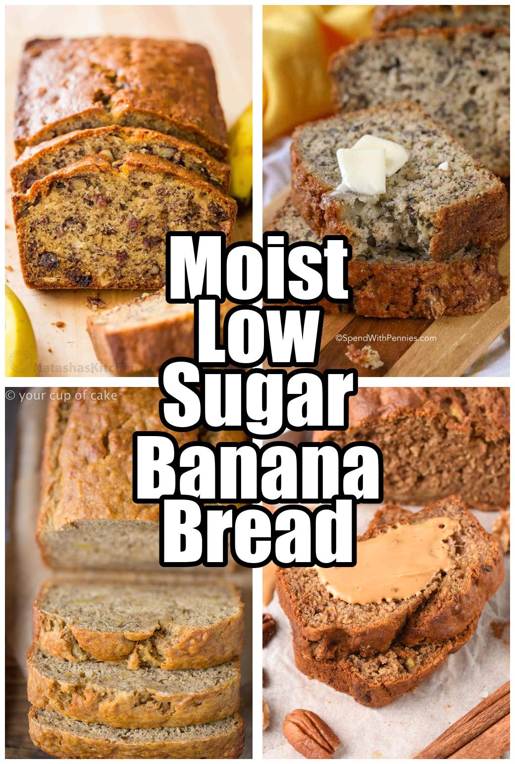 Moist Low Sugar Banana Bread