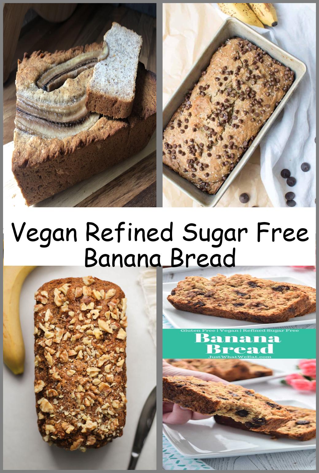 Vegan Refined Sugar Free Banana Bread